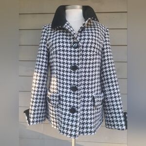 Black And White Houndstooth Coat